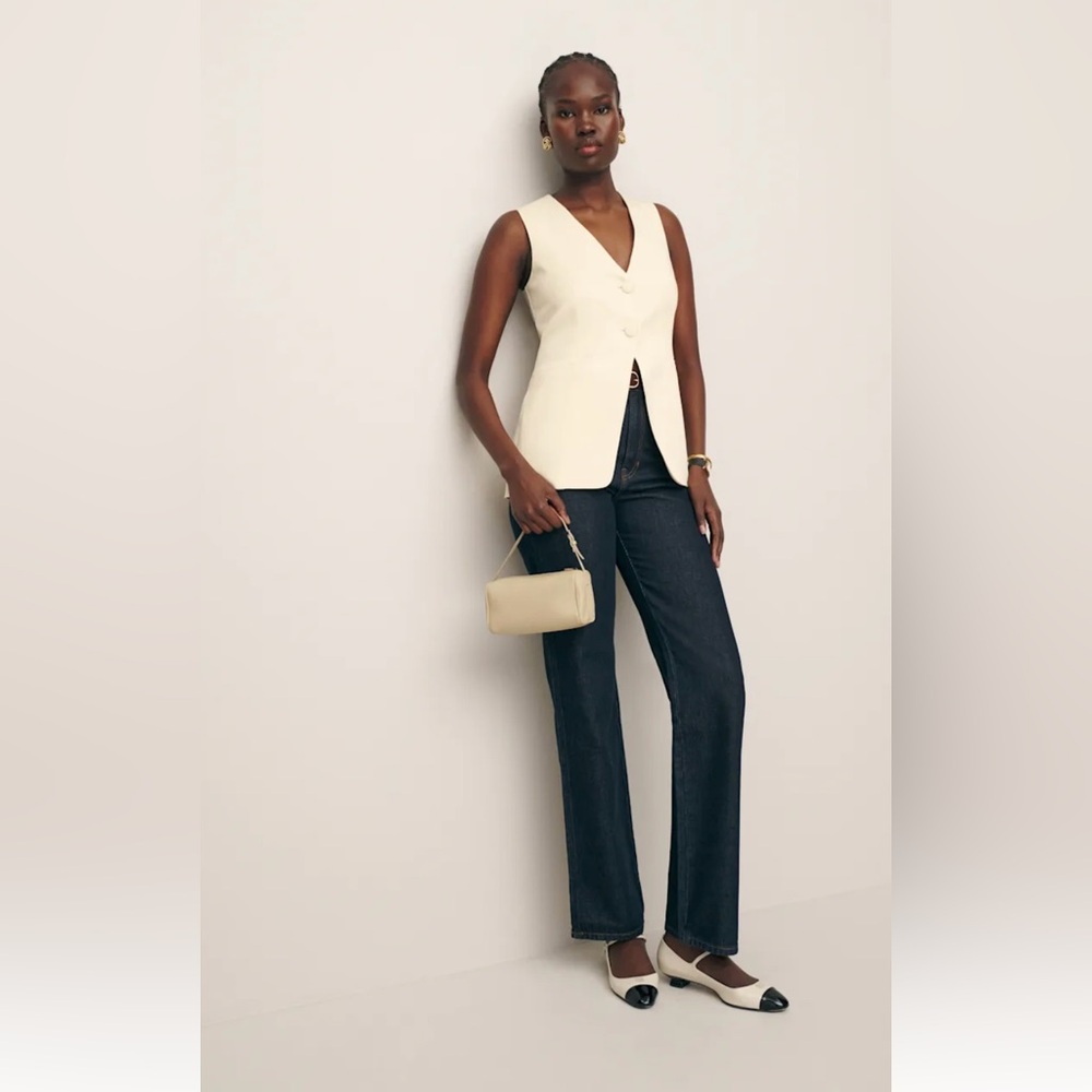 Reformation Casey Vest Cream Sleeveless  NWOT